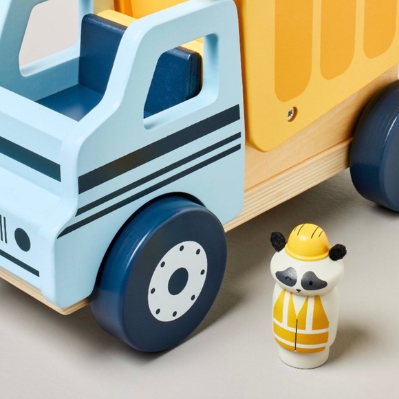 Hearth & Hand Magnolia Toy Construction Truck with Raccoon Peg Pal Dump Truck - Picture 3 of 14